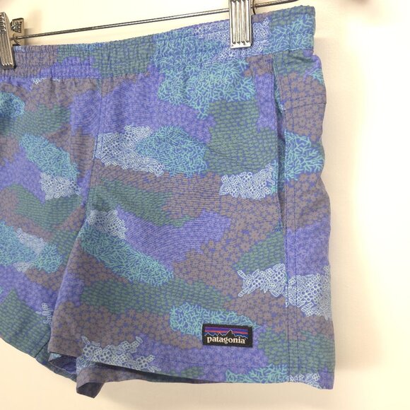 Patagonia Girls Baggies Shorts Next Wave Multi in Float Blue NWT XL - Picture 6 of 12